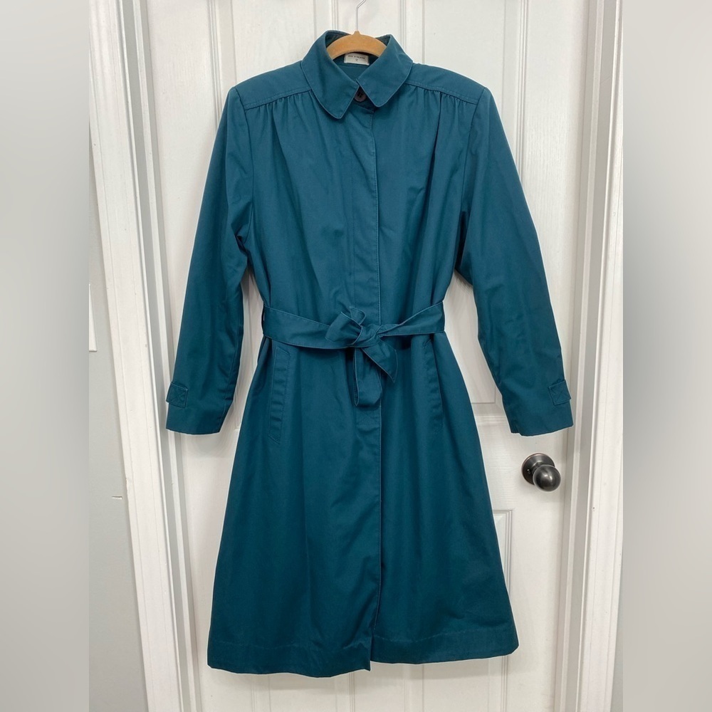 Teal Belted Raincoat | Vintage Rain/Shine Size 12